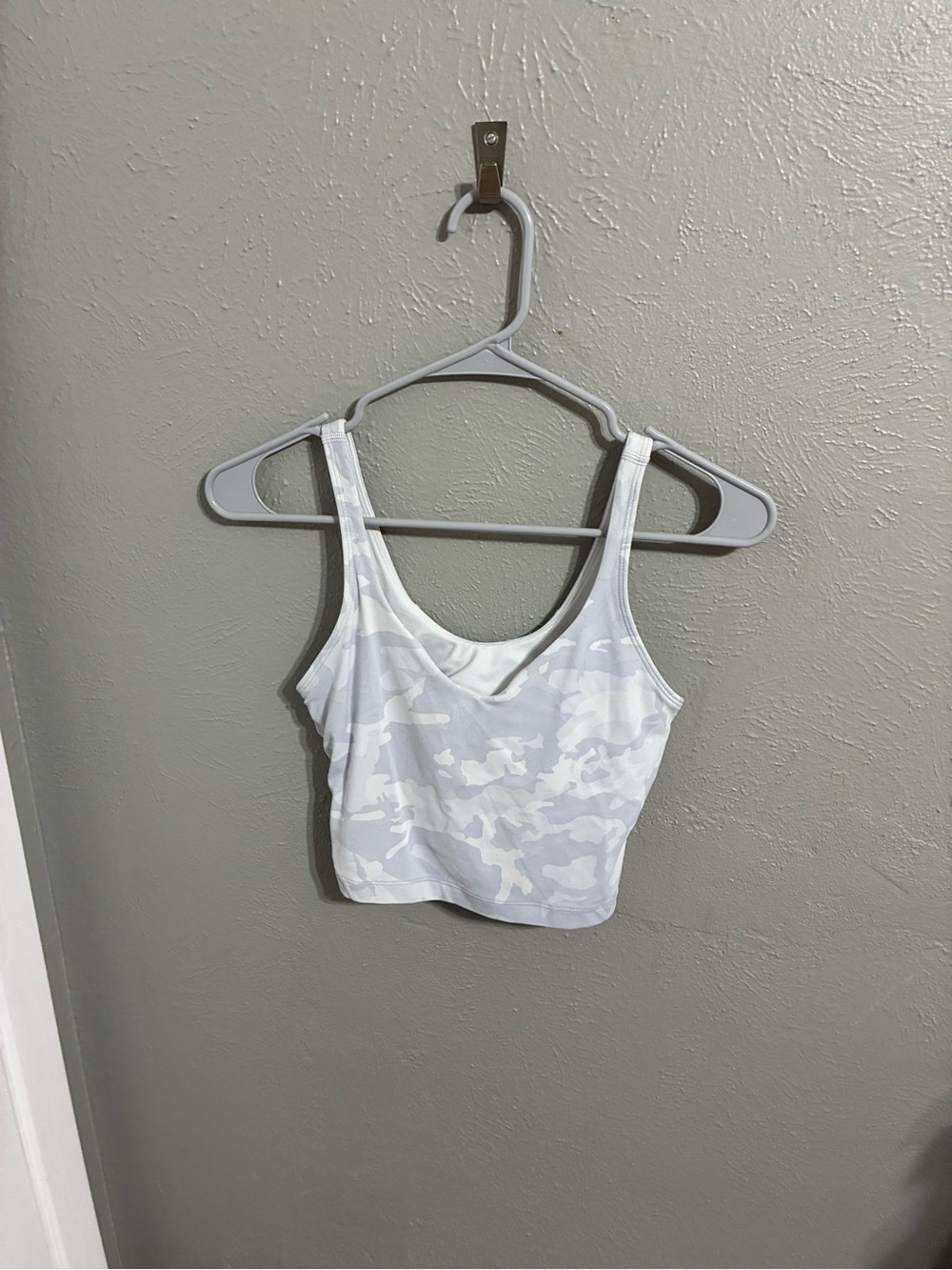lululemon athletica White and Light Gray Camouflage Crop Tank